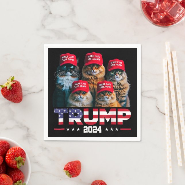 Serviette En Papier Donald Trump sécurise à nouveau les chats Casquett (En situation)