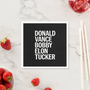 Serviette En Papier Donald Vance Bobby Elon et Tucker