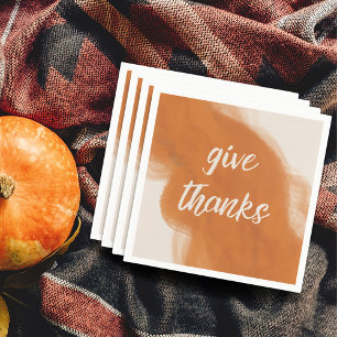 Serviette En Papier Donner Merci Terracotta Aquarelle Thanksgiving