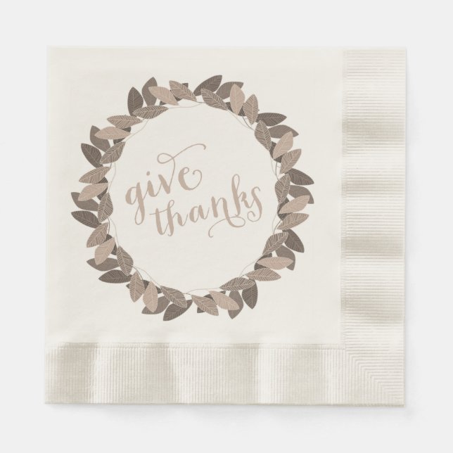 Serviette En Papier Donnez à thanksgiving des mercis | les serviettes (Devant)