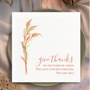 Serviette En Papier Donnez Merci Aquarelle Minimale Thanksgiving