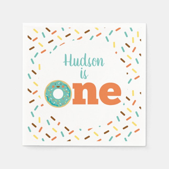 Serviette En Papier Donut 1er Anniversaire (Devant)