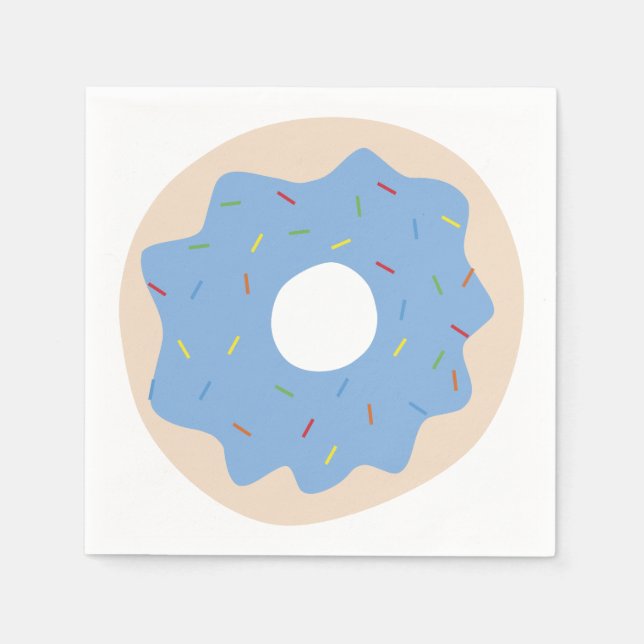 Serviette En Papier Donut adorable (bleu) (Devant)