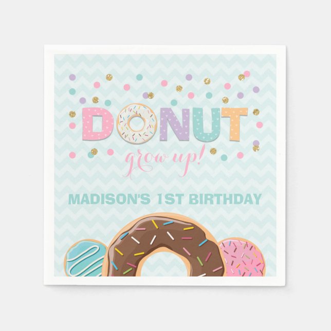 Serviette En Papier Donut Anniversaire Napkin Donut Croissance Party (Devant)