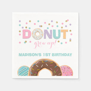 Serviette En Papier Donut Anniversaire Napkin Donut Croissance Party