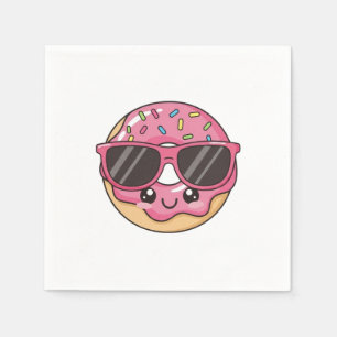 Serviette En Papier Donut cool avec lunettes de soleil