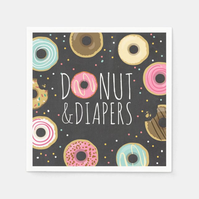 Serviette En Papier Donut et couches Papier Napkin Bébé saupoudrer (Devant)