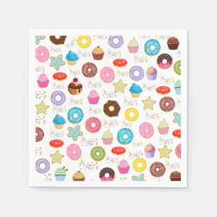 Serviette En Papier Donut et Cupcakes