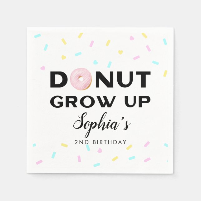 Serviette En Papier Donut Grow Up Sweet Birthday Party (Devant)