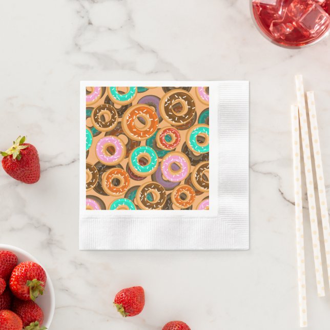 Serviette En Papier Donuts avec Motif d'arrosage (En situation)