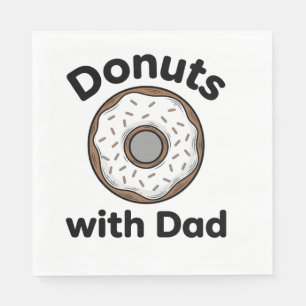 Serviette En Papier Donuts avec papa conception de t-shirt de beignet 