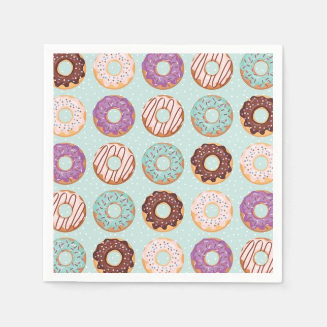 Serviette En Papier Donuts bleus glacés avec arrosage Motif (Devant)