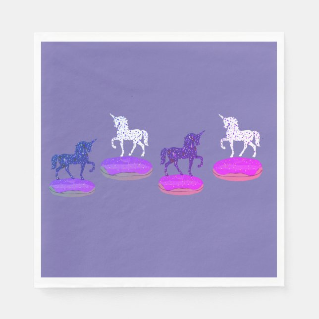 Serviette En Papier Donuts Delight Unicorns Fun (Devant)