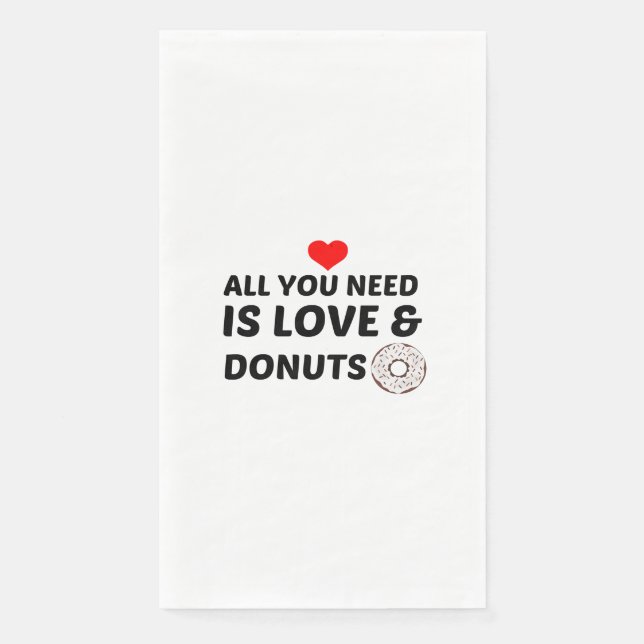 SERVIETTE EN PAPIER DONUTS ET AMOUR (Devant)