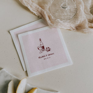 Serviette En Papier Doodart rétro lunaire   Napkins Mariage