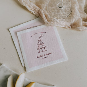 Serviette En Papier Doodart rétro lunaire   Napkins Mariage