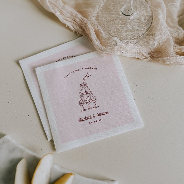 Serviette En Papier Doodart rétro lunaire | Napkins Mariage (Créateur téléchargé)