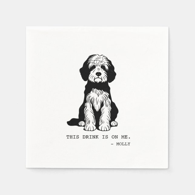 Serviette En Papier Doodle Cocktail Napkin (Devant)