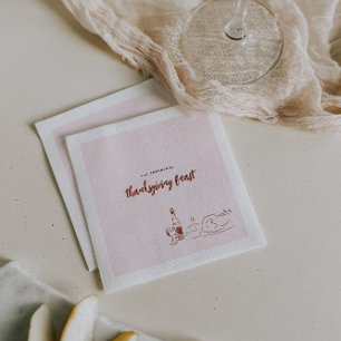 Serviette En Papier Doodle lunaire   Soirée Thanksgiving