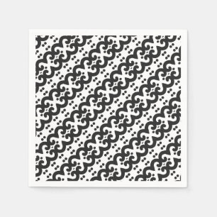 Serviette En Papier Doodle noir et blanc