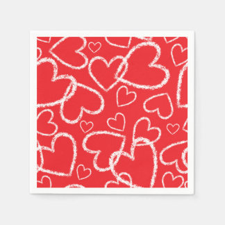 Serviette En Papier Doodles Coeur tendance 02