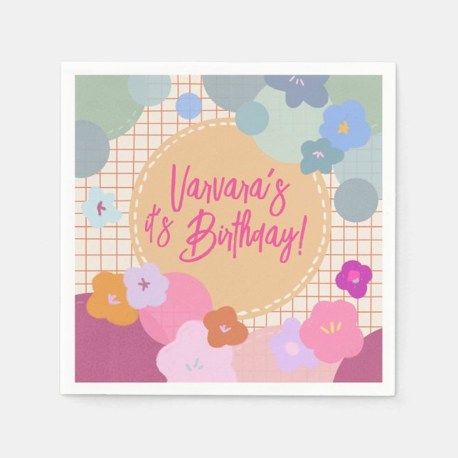 Serviette en papier Dopamine Anniversaire Fleur Co (Devant)