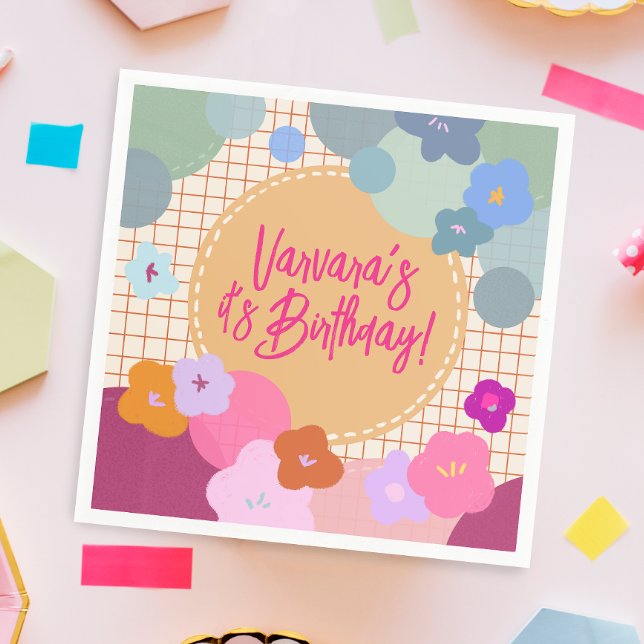Serviette en papier dopamine anniversaire fleur co (Créateur téléchargé)