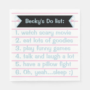 Serviette En Papier Dormir de Llama Pink Pajama Girl Birthday Party