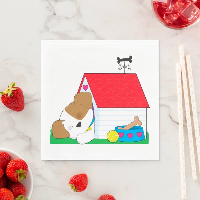 Serviette En Papier Dormir Un Chien Dans Une Maison De Chien (Créateur téléchargé)