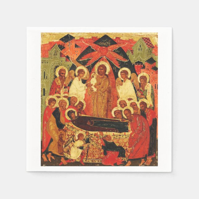 Serviette En Papier Dormition de la Mère de Dieu icône orthodoxe  (Devant)