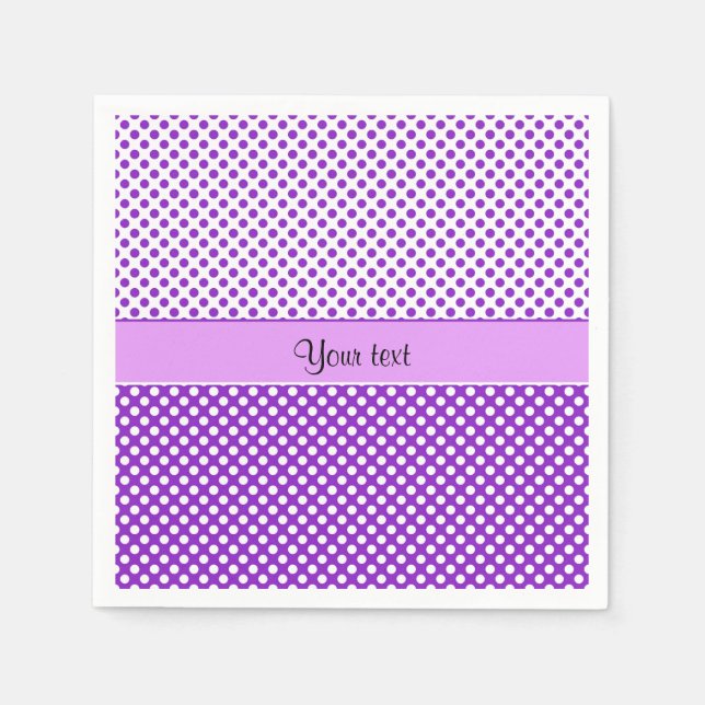 Serviette En Papier Dots Purple et White Polka (Devant)
