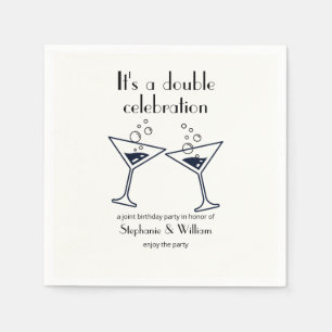 Serviette En Papier Double blanche moderne célébrations Anniversaire c