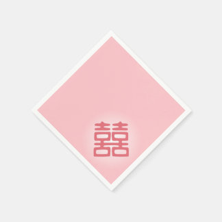 Serviette En Papier Double Bonheur rose - Gras