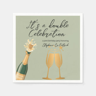 Serviette En Papier Double Célébration Vert Jonction Anniversaire