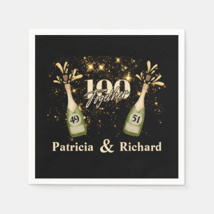 Serviette En Papier Double fête d'anniversaire conjointe Deux fois plu