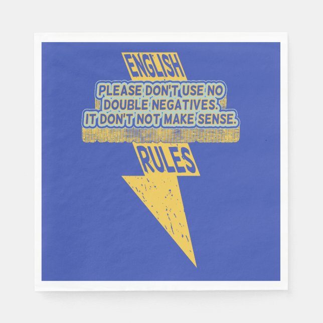 Serviette En Papier Double lecture négative de l'anglais (Devant)