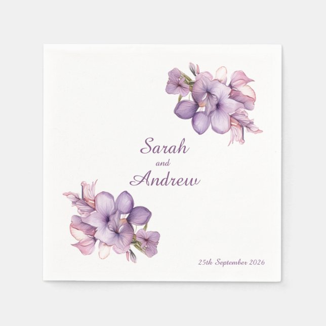 Serviette En Papier Double Lilah Flower : serviettes Mariages personna (Devant)