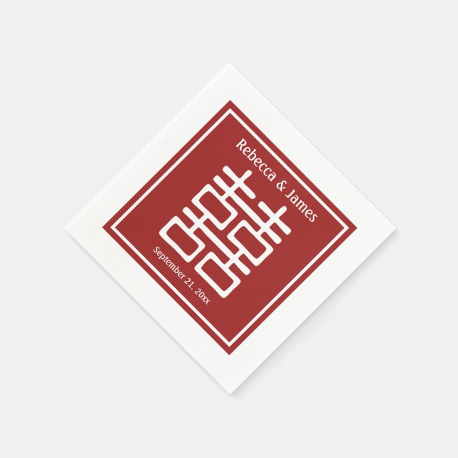 Serviette En Papier Double Mariage chinois (Coin)