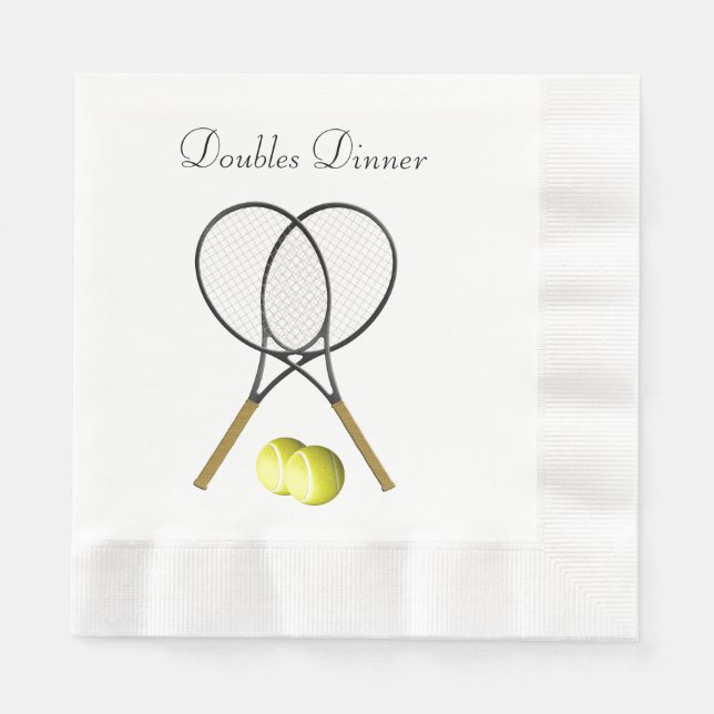 Serviette En Papier Doubles Tennis Sport Custom (Devant)
