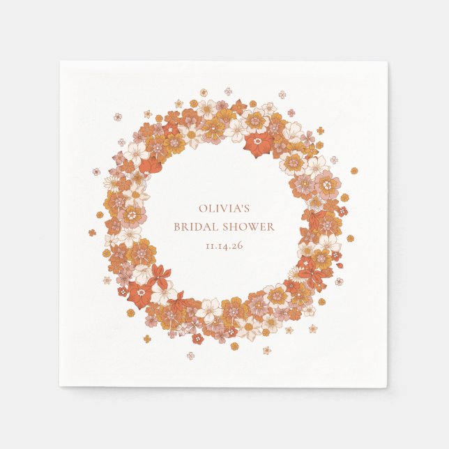 Serviette En Papier Douce ambiance bohème orange personnalisée pour la (Devant)