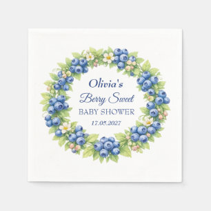 Serviette En Papier Douce Baby Shower aux Bleuets Bébé Fille Garçon