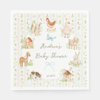 Serviette En Papier Douce Baby Shower de Ferme Grandmillénaire Peinte 