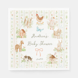 Serviette En Papier Douce Baby Shower de Ferme Grandmillénaire Peinte 