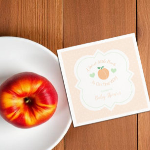 Serviette En Papier Douce Baby Shower Élégante Pêche