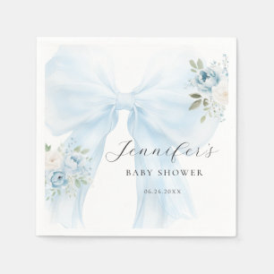 Serviette En Papier Douce Baby Shower Fille Fleurs avec un Joli Nœud B