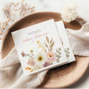 Serviette En Papier Douce Baby Shower Florale Printanière Automnale Fi