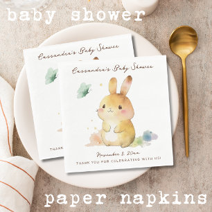 Serviette En Papier Douce Baby Shower Lapin