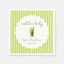 Douce Baby Shower Moderne au Matcha Bébé Vert Ondu