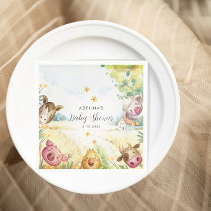 Serviette En Papier Douce Baby Shower Petite Ferme