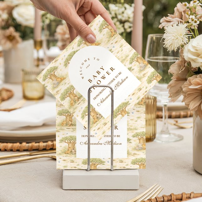 Serviette En Papier Douce Baby Shower sur le thème des Animaux de la S (Créateur téléchargé)